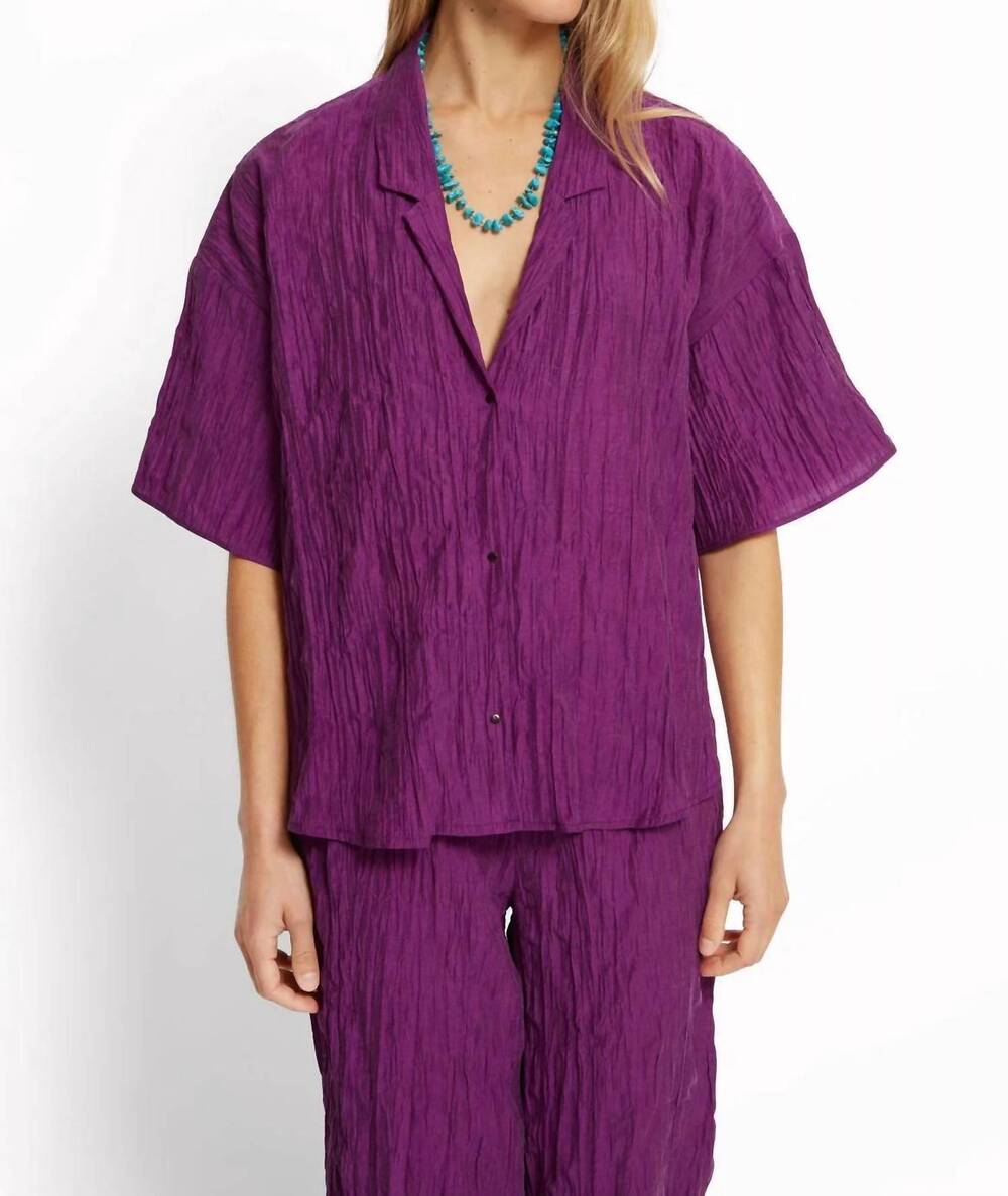 NEW ROSEANNA romeo short sleeve shirt in bright plum